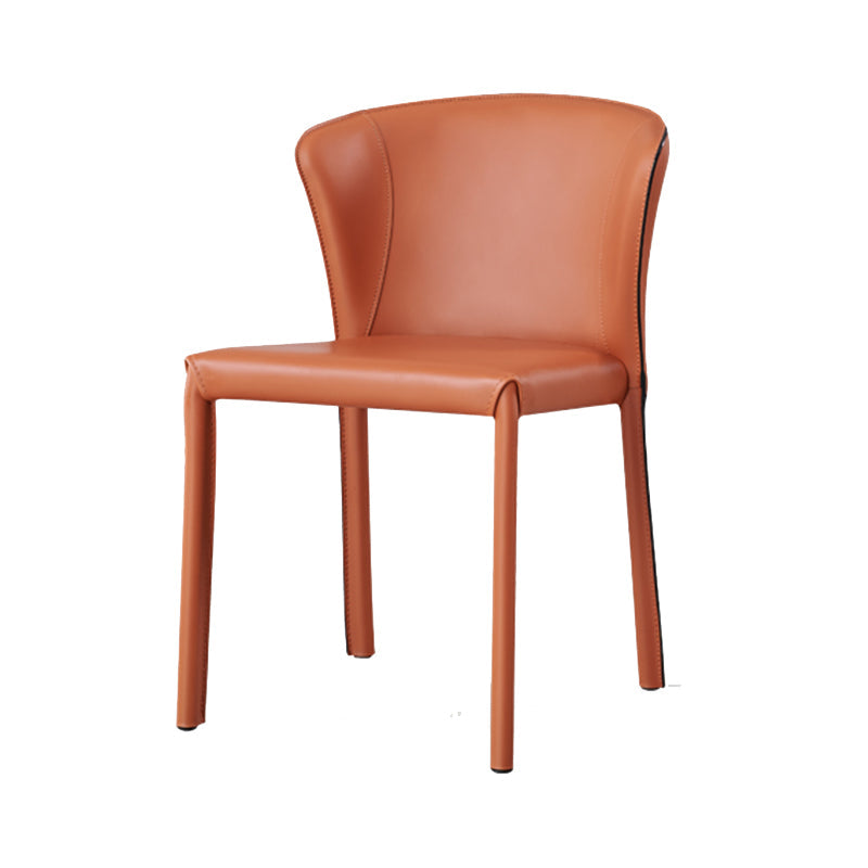 Silla de comedor moderna de comedor con brazos con patas de metal para cocina