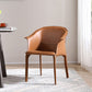 Upholstered Dining Chair Modern Faux Leather Dining Arm Chair