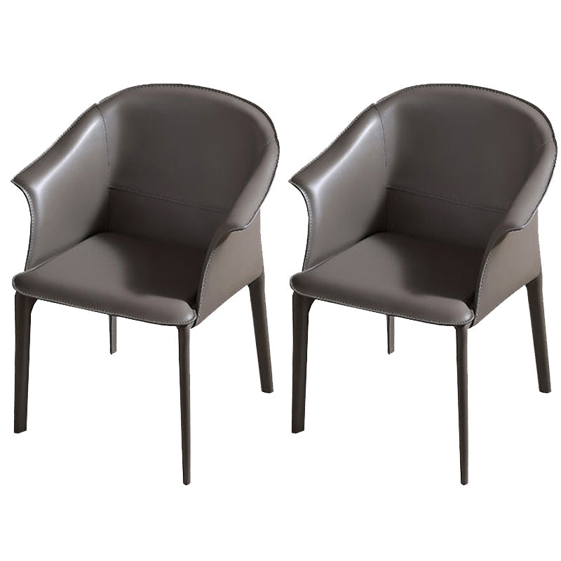 Upholstered Dining Chair Modern Faux Leather Dining Arm Chair