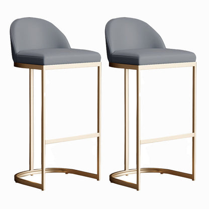Glam Bar Table Set 1/2/3/5/7 Pcs White Stone Bar Table with Upholstered Stools Grey 30"H Stools (Set of 2) Clearhalo 'Bar Furniture' 'furn' 'furn_home_bar_bar_sets' 'Furniture' 'Home Bars & Bar Sets' 'home_bar_bar_sets' 'Kitchen & Dining Furniture' 5910641