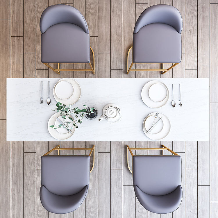 Glam Bar Table Set 1/2/3/5/7 Pcs White Stone Bar Table with Upholstered Stools Clearhalo 'Bar Furniture' 'furn' 'furn_home_bar_bar_sets' 'Furniture' 'Home Bars & Bar Sets' 'home_bar_bar_sets' 'Kitchen & Dining Furniture' 5910655