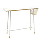 Glam 1/2/3 Pieces Pub Dining Set Living Room Metal and Stone Bar Pub Table Set White 63"L x 16"W Clearhalo 'Bar Furniture' 'furn' 'furn_home_bar_bar_sets' 'Furniture' 'Home Bars & Bar Sets' 'home_bar_bar_sets' 'Kitchen & Dining Furniture' 5910663