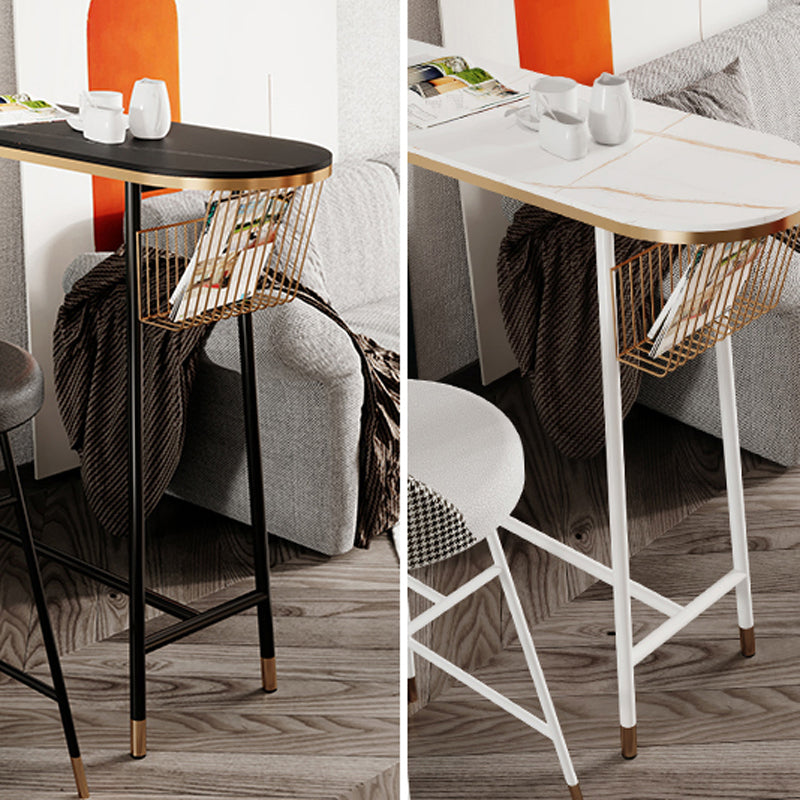 Glam 1/2/3 Pieces Pub Dining Set Living Room Metal and Stone Bar Pub Table Set Clearhalo 'Bar Furniture' 'furn' 'furn_home_bar_bar_sets' 'Furniture' 'Home Bars & Bar Sets' 'home_bar_bar_sets' 'Kitchen & Dining Furniture' 5910671