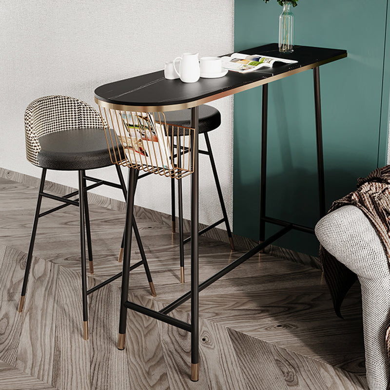 Glam 1/2/3 Pieces Pub Dining Set Living Room Metal and Stone Bar Pub Table Set Clearhalo 'Bar Furniture' 'furn' 'furn_home_bar_bar_sets' 'Furniture' 'Home Bars & Bar Sets' 'home_bar_bar_sets' 'Kitchen & Dining Furniture' 5910677