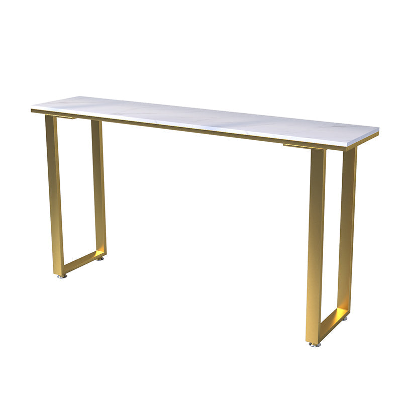 Glam Style 1/2/3/4 Pieces Faux Marble Bar Table Set Rectangular Counter Set for Home Use White 118"L x 16"W Clearhalo 'Bar Furniture' 'furn' 'furn_home_bar_bar_sets' 'Furniture' 'Home Bars & Bar Sets' 'home_bar_bar_sets' 'Kitchen & Dining Furniture' 5910690