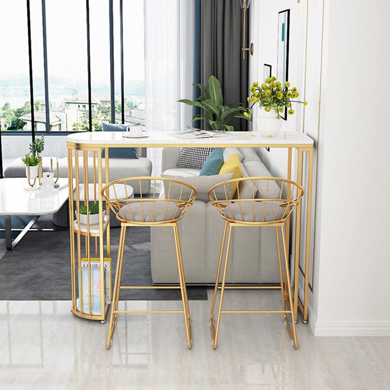 1/3 Pieces Luxurious Irregular Shape Pub Table Set Artificial Marble Top Bar Table Set Clearhalo 'Bar Furniture' 'furn' 'furn_home_bar_bar_sets' 'Furniture' 'Home Bars & Bar Sets' 'home_bar_bar_sets' 'Kitchen & Dining Furniture' 5910731