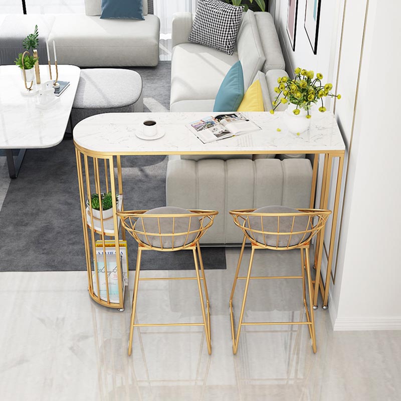 1/3 Pieces Luxurious Irregular Shape Pub Table Set Artificial Marble Top Bar Table Set Clearhalo 'Bar Furniture' 'furn' 'furn_home_bar_bar_sets' 'Furniture' 'Home Bars & Bar Sets' 'home_bar_bar_sets' 'Kitchen & Dining Furniture' 5910738