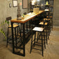 1/2/9 Pieces Industrial Solid Wood Bar Table Set Rectangular Counter Set for Home Use