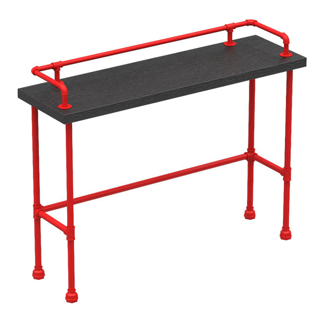 Black and Red Counter Set Industrial 1/4 Pieces Rectangle Wood Counter Set Black 59"L x 18"W Clearhalo 'Bar Furniture' 'furn' 'furn_home_bar_bar_sets' 'Furniture' 'Home Bars & Bar Sets' 'home_bar_bar_sets' 'Kitchen & Dining Furniture' 5910779