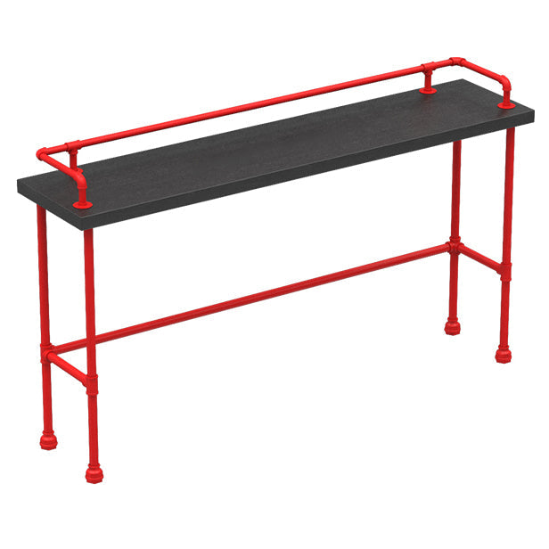 Black and Red Counter Set Industrial 1/4 Pieces Rectangle Wood Counter Set Black 79"L x 18"W Clearhalo 'Bar Furniture' 'furn' 'furn_home_bar_bar_sets' 'Furniture' 'Home Bars & Bar Sets' 'home_bar_bar_sets' 'Kitchen & Dining Furniture' 5910783
