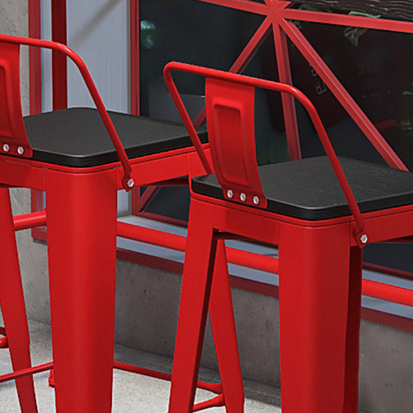 Black and Red Counter Set Industrial 1/4 Pieces Rectangle Wood Counter Set Clearhalo 'Bar Furniture' 'furn' 'furn_home_bar_bar_sets' 'Furniture' 'Home Bars & Bar Sets' 'home_bar_bar_sets' 'Kitchen & Dining Furniture' 5910787