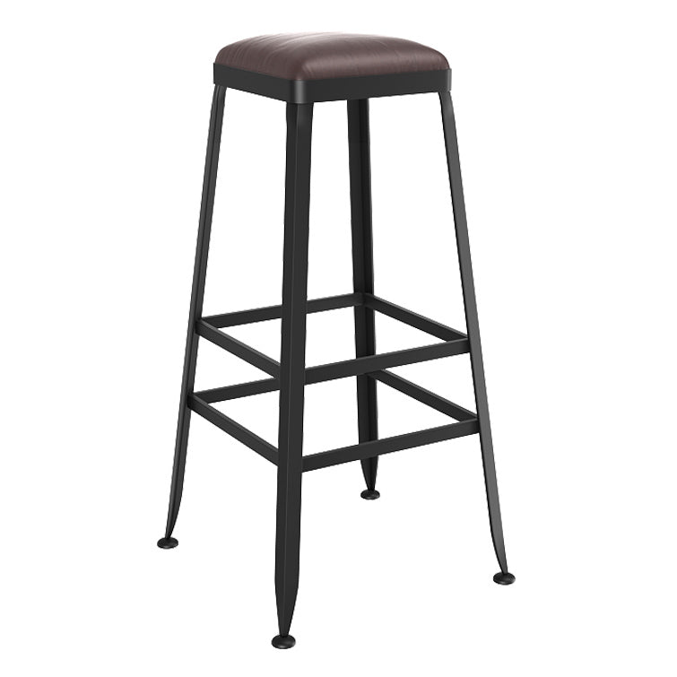 Modern 1/4/6/7 Pieces Bar Table Set Rectangle Wood Counter Table with High Stools for Cafe Black 30"H Stool (Single) Clearhalo 'Bar Furniture' 'furn' 'furn_home_bar_bar_sets' 'Furniture' 'Home Bars & Bar Sets' 'home_bar_bar_sets' 'Kitchen & Dining Furniture' 5910803