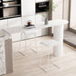 Freiform-Stehtisch-Set, 1/3/5-teilig, Bartisch und Hocker mit weißem Metallsockel