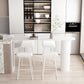 Freiform-Stehtisch-Set, 1/3/5-teilig, Bartisch und Hocker mit weißem Metallsockel