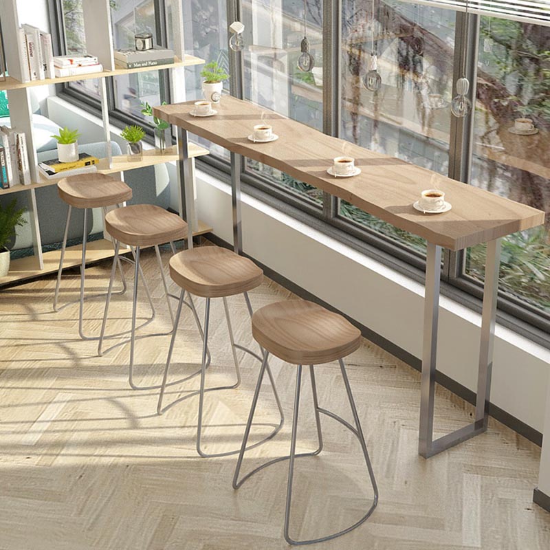 1/5 Pieces Modern Rectangular Pub Table Set Wooden Counter Table with Backless Stools Clearhalo 'Bar Furniture' 'furn' 'furn_home_bar_bar_sets' 'Furniture' 'Home Bars & Bar Sets' 'home_bar_bar_sets' 'Kitchen & Dining Furniture' 5910883