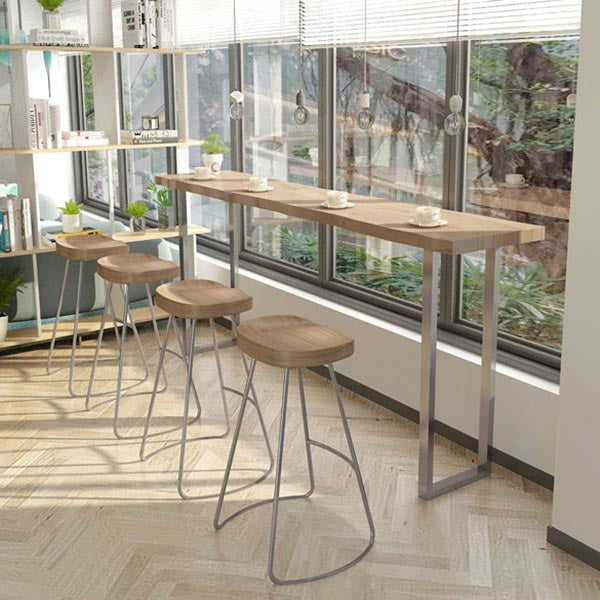 1/5 Pieces Modern Rectangular Pub Table Set Wooden Counter Table with Backless Stools Clearhalo 'Bar Furniture' 'furn' 'furn_home_bar_bar_sets' 'Furniture' 'Home Bars & Bar Sets' 'home_bar_bar_sets' 'Kitchen & Dining Furniture' 5910890