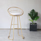 Glam 1/4/5 Pieces Bar Table Set Rectangle Stone Counter Table with High Stools for Balcony
