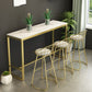Glam 1/4/5 Pieces Bar Table Set Rectangle Stone Counter Table with High Stools for Balcony