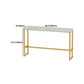 Glam 1/4/5 Pieces Bar Table Set Rectangle Stone Counter Table with High Stools for Balcony