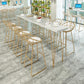 Glam Bar Table Set 1/2/5/9 Pieces Rectangle Bistro Set in White and Gold