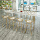 Glam Bar Table Set 1/2/5/9 Pieces Rectangle Bistro Set in White and Gold