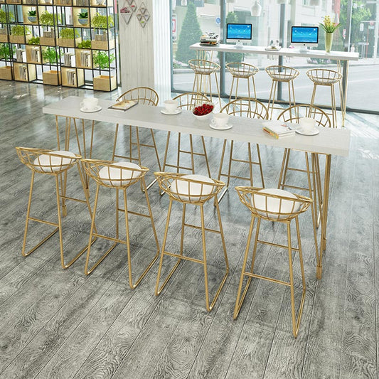 Set da tavolo da bar glam 1/2/5/9 pezzi Bistro rettangolo set in bianco e oro