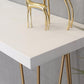 Glam Bar Table Set 1/2/5/9 Pieces Rectangle Bistro Set in White and Gold