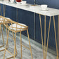 Glam Bar Table Set 1/2/5/9 Pieces Rectangle Bistro Set in White and Gold