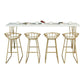 Glam Bar Table Set 1/2/5/9 Pieces Rectangle Bistro Set in White and Gold