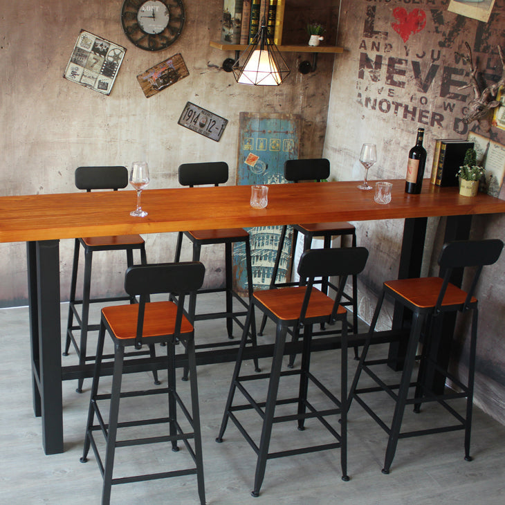 Industrial Solid Wood Counter Height Set 1/7/11 Pieces Indoor Footrest Counter Set