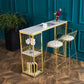 Glam – ensemble de Table de bar rectangulaire, comptoir en pierre, avec tabourets hauts, pour cuisine, 1/2/3 pièces