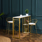 Glam – ensemble de Table de bar rectangulaire, comptoir en pierre, avec tabourets hauts, pour cuisine, 1/2/3 pièces