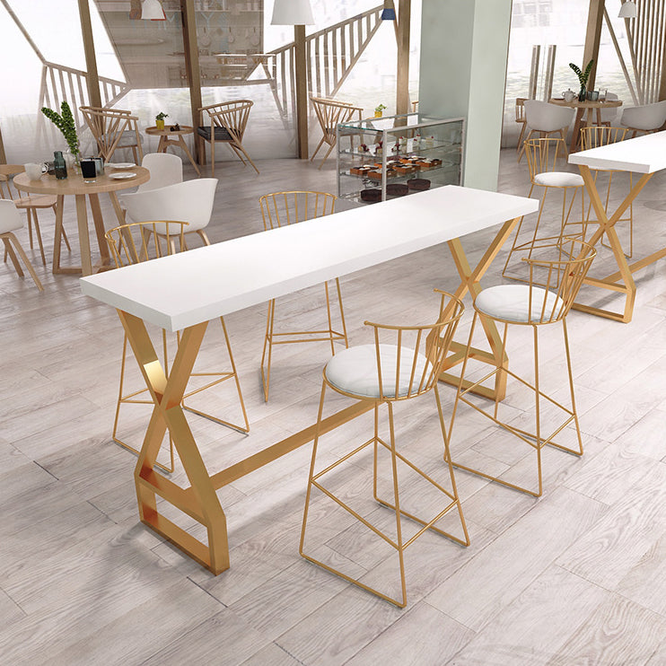 Juego de mesa de bar Glam, mesa de mostrador rectangular de madera de pino de 1/3 piezas con taburete alto