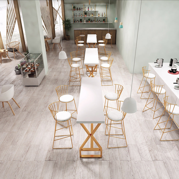 Juego de mesa de bar Glam, mesa de mostrador rectangular de madera de pino de 1/3 piezas con taburete alto