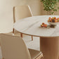 Modern 1/4/5/7 Pieces Round Dining Set Sintered Stone Top Wooden Dinette Table Set