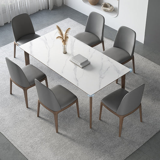 Conjunto de mesa rectángulo de piedra contemporánea 1/2/4/5/7 Piezas Conjunto de comidas