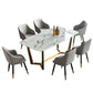 Ensemble de table à manger en marbre 1/2/7 PCS Table à manger rectangulaire avec chaises de bras