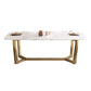 Ensemble de table à manger en marbre 1/2/7 PCS Table à manger rectangulaire avec chaises de bras