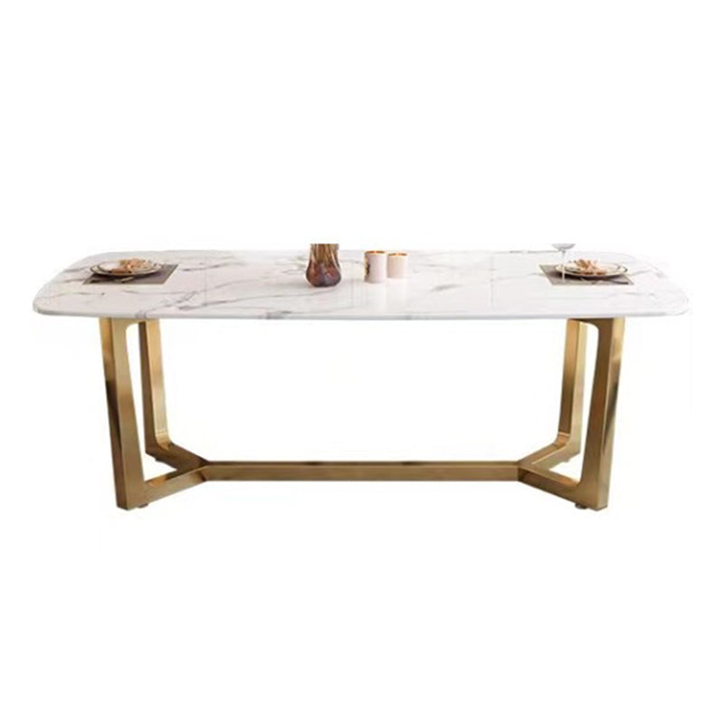 Ensemble de table à manger en marbre 1/2/7 PCS Table à manger rectangulaire avec chaises de bras