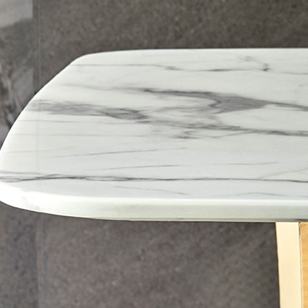 Ensemble de table à manger en marbre 1/2/7 PCS Table à manger rectangulaire avec chaises de bras