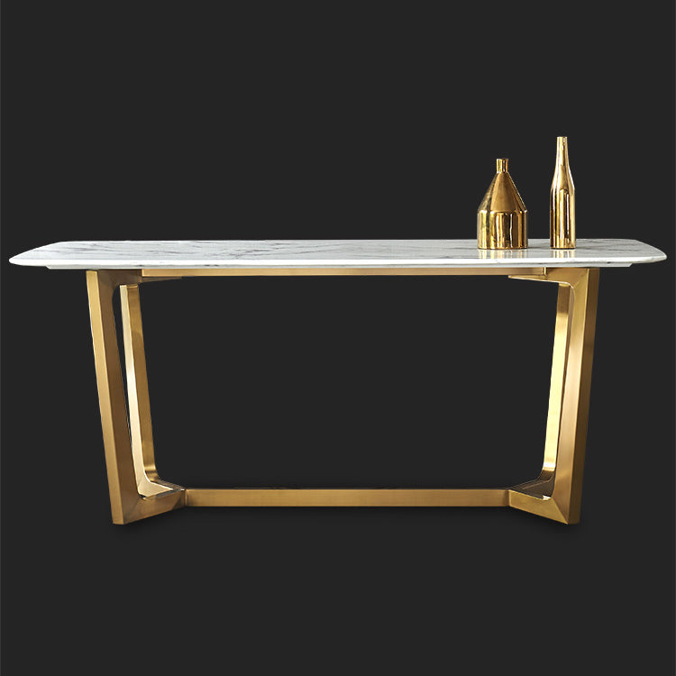 Ensemble de table à manger en marbre 1/2/7 PCS Table à manger rectangulaire avec chaises de bras