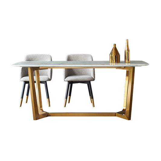 Mesa de comedor de mármol juego 1/2/7 PCS Mesa de comedor rectangular con sillas de brazo