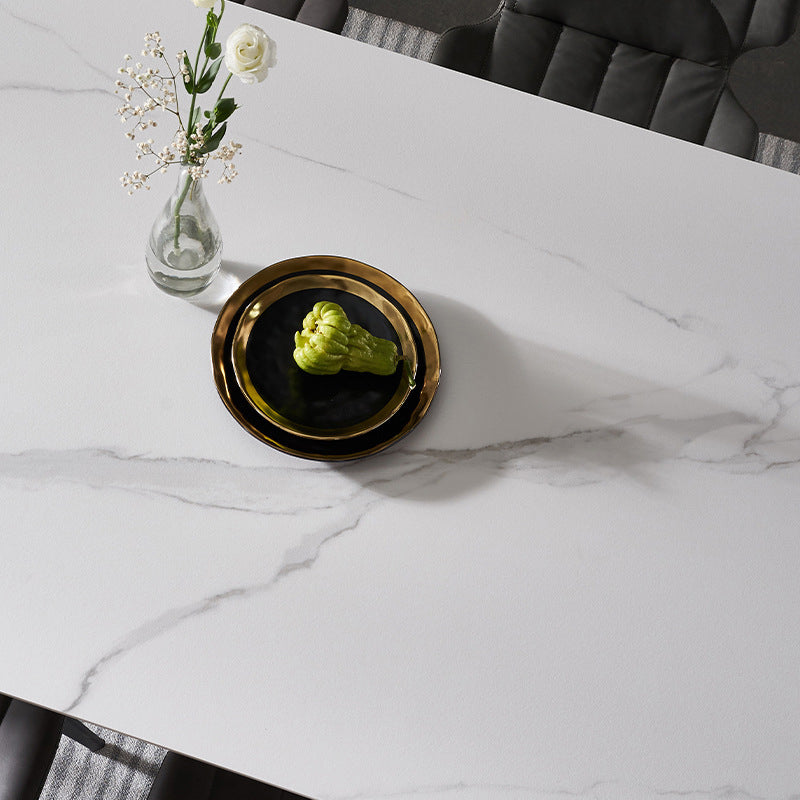 Designer Style Rectangle Dining Set 1/4/5/7 Pieces Sintered Stone Top Dinette Table Set