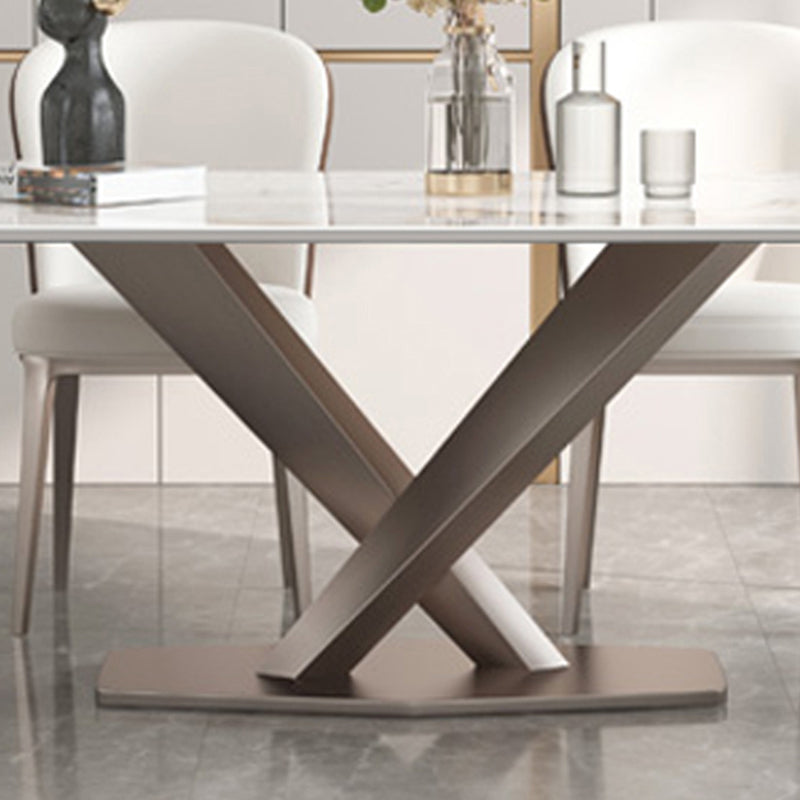 Designer Style 1/4/5/7 Pieces Rectangle Dining Set Sintered Stone Dining Room Table Set Clearhalo 'Dining Room Sets' 'Dining Tables & Seating' 'dining_room_set' 'furn' 'furn_dining_room_set' 'Furniture' 'Kitchen & Dining Furniture' 5911223