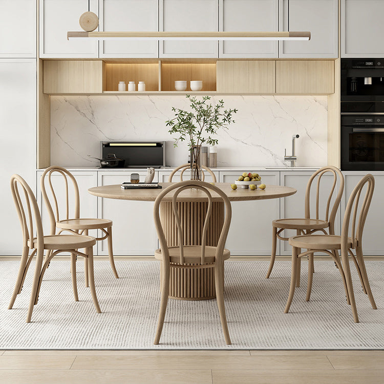 Round Dining Table Set 1/2/4/7 Pcs Solid Wood Dining Table and Chairs Clearhalo 'Dining Room Sets' 'Dining Tables & Seating' 'dining_room_set' 'furn' 'furn_dining_room_set' 'Furniture' 'Kitchen & Dining Furniture' 5911247