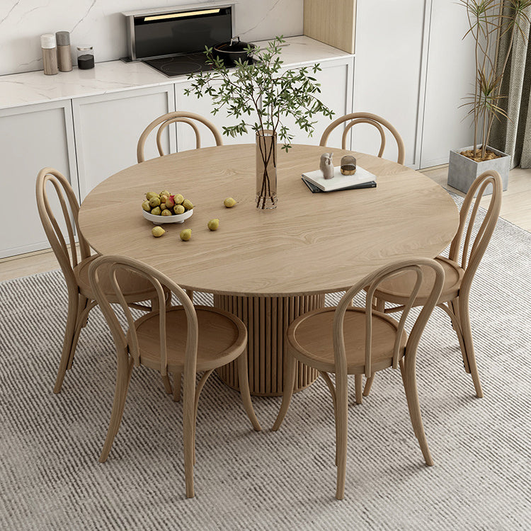 Round Dining Table Set 1/2/4/7 Pcs Solid Wood Dining Table and Chairs Clearhalo 'Dining Room Sets' 'Dining Tables & Seating' 'dining_room_set' 'furn' 'furn_dining_room_set' 'Furniture' 'Kitchen & Dining Furniture' 5911248