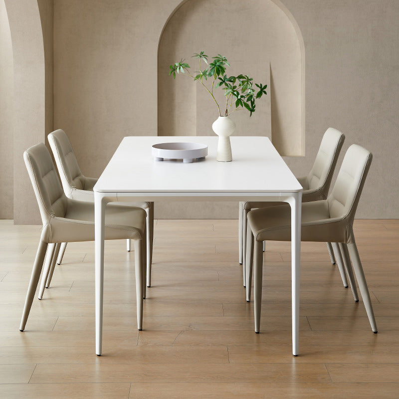 Ensemble de Table à manger moderne en pierre frittée, blanc, 1/2/5/7 pièces, pour usage domestique