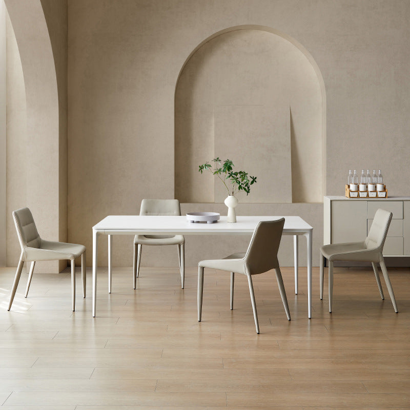Ensemble de Table à manger moderne en pierre frittée, blanc, 1/2/5/7 pièces, pour usage domestique
