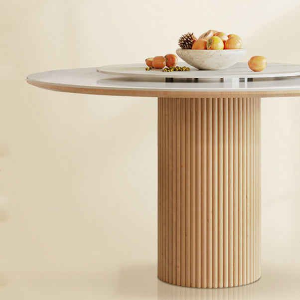 Stone Top Dining Set 1/4/5/7 Pcs Solid Wood Frame Dining Table and Chairs Clearhalo 'Dining Room Sets' 'Dining Tables & Seating' 'dining_room_set' 'furn' 'furn_dining_room_set' 'Furniture' 'Kitchen & Dining Furniture' 5911290