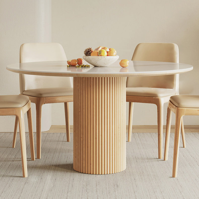 Stone Top Dining Set 1/4/5/7 Pcs Solid Wood Frame Dining Table and Chairs Clearhalo 'Dining Room Sets' 'Dining Tables & Seating' 'dining_room_set' 'furn' 'furn_dining_room_set' 'Furniture' 'Kitchen & Dining Furniture' 5911291